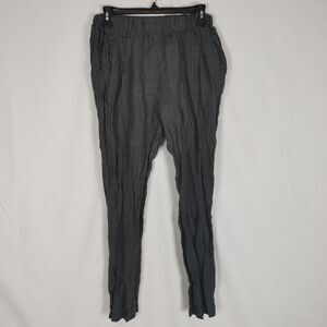 Ruby Yaya Gray Linen Pants Straight Leg Women's Si